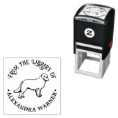 Golden Retriever Kontur Library Name Permastempel (Beispiel)
