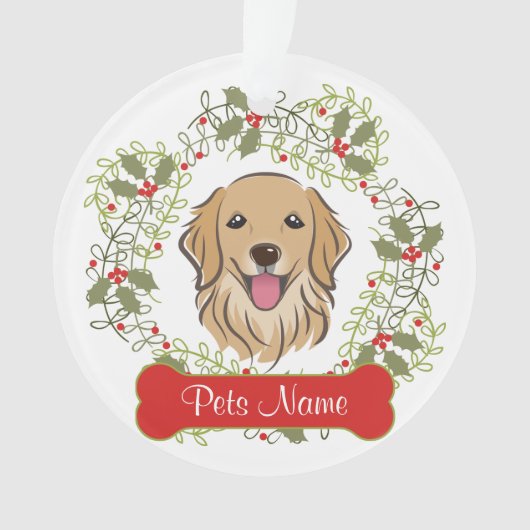 Golden retriever-kundengerechte Verzierung Ornament (Vorderseite)