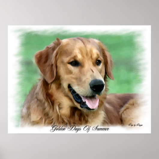 Golden Retriever Kunst Geschenke Poster (Vorne)