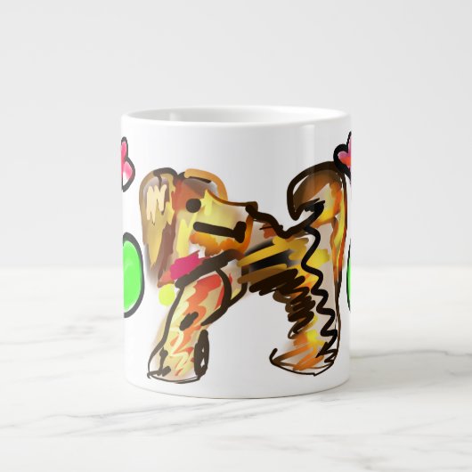 Golden-Retriever-Kunst Jumbo-Tasse (Vorderseite)