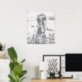 Golden Retriever Kunst Vater Poster (Heimbüro)