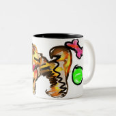 Golden Retriever Kunst Zweifarbige Tasse (VorderseiteRechts)