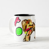 Golden Retriever Kunst Zweifarbige Tasse (Vorderseite Links)