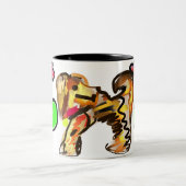 Golden Retriever Kunst Zweifarbige Tasse (Mittel)