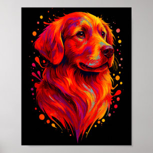 Golden Retriever Kunstporträt für Hundebesitzer Poster