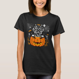 Golden Retriever Kürbis lustig halloween Kostüm T-Shirt