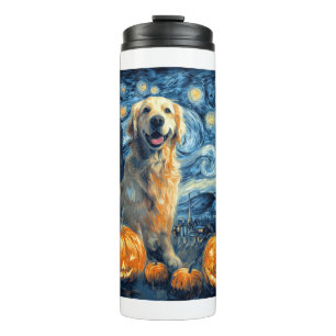 Golden Retriever Kürbis Sternennacht Hundemama Van Thermosbecher