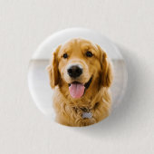 Golden Retriever Lächeln Button (Vorderseite)
