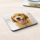 Golden Retriever Lächeln Getränkeuntersetzer (Linke Seite)