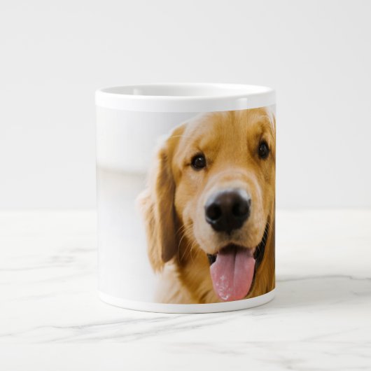 Golden Retriever Lächeln Jumbo-Tasse (Vorderseite)