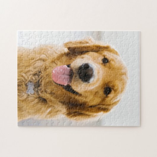 Golden Retriever Lächeln Puzzle (Horizontal)