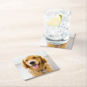 Golden Retriever Lächeln Rechteckiger Pappuntersetzer (Vor Ort)