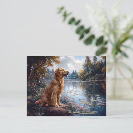 Golden Retriever Lago Pads Postkarte (Stehend Vorderseite)