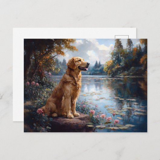 Golden Retriever Lago Pads Postkarte (Vorne/Hinten)