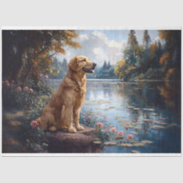 Golden Retriever Lake Liverpool Decoupage Seidenpapier