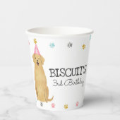 Golden Retriever Lasse Pawty Dog Birthday Paper Cu Pappbecher (Vorderseite)