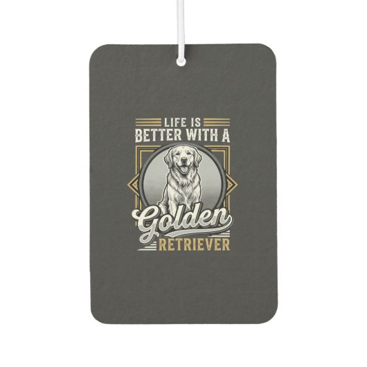 Golden Retriever Leben ist besser Hund Autolufterfrischer (Vorderseite)