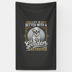 Golden Retriever Leben ist besser Hund Banner