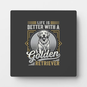 Golden Retriever Leben ist besser Hund Fotoplatte