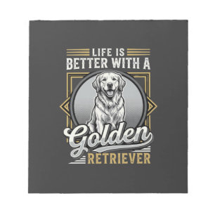 Golden Retriever Leben Ist Besser Hund Notizblock