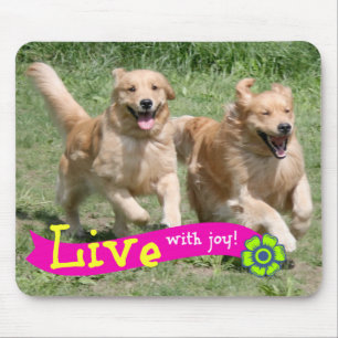 Golden retriever leben mit Freude Mousepad
