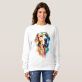 Golden Retriever Lebhaft und farbenfroh Sweatshirt (Vorne ganz)