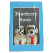 Golden retriever-Lehrer-Anerkennung Mittlere Geschenktüte (Rückseite)