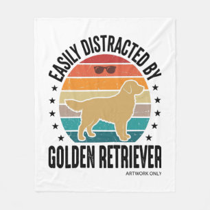 Golden Retriever Leicht Ablenkbar Vintage-Hundedes Fleecedecke