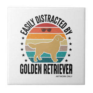 Golden Retriever Leicht Ablenkbar Vintage-Hundedes Fliese