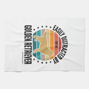 Golden Retriever leicht ablenkbar Vintage-Hundedes Geschirrtuch