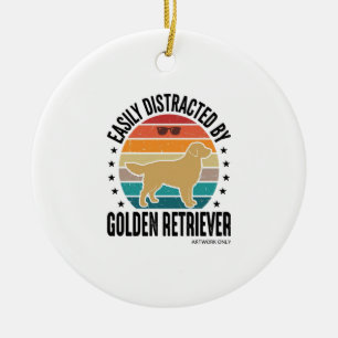 Golden Retriever Leicht Ablenkbar Vintage-Hundedes Keramik Ornament