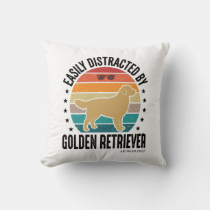 Golden Retriever Leicht Ablenkbar Vintage-Hundedes Kissen