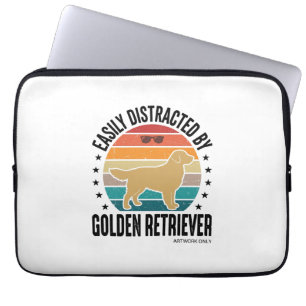 Golden Retriever Leicht Ablenkbar Vintage-Hundedes Laptopschutzhülle