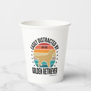 Golden Retriever leicht ablenkbar Vintage-Hundedes Pappbecher