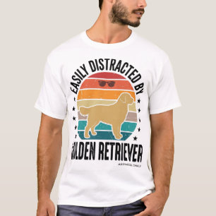 Golden Retriever Leicht Ablenkbar Vintage-Hundedes T-Shirt