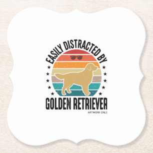 Golden Retriever Leicht Ablenkbar Vintage-Hundedes Untersetzer