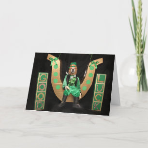 Golden Retriever Leprechaun St. Patrick's Day Scha Feiertagskarte