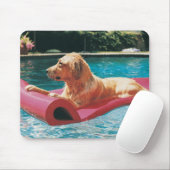 Golden Retriever Lern on a Air Bed and Breakfast Mousepad (Mit Mouse)