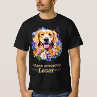 Golden Retriever Liebhaber Floral Wasserfarben Hun T-Shirt