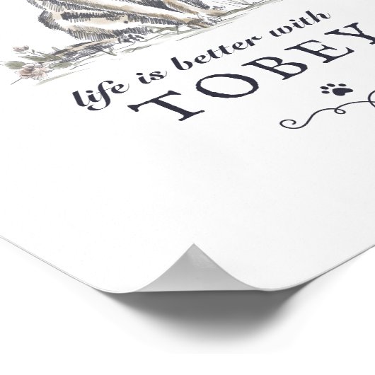 Golden Retriever Life'sBetter With Custom Dog Name Poster (Ecke)