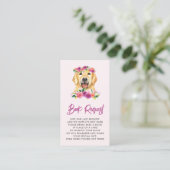 Golden Retriever Lila Floral Book Request Begleitkarte (Stehend Vorderseite)