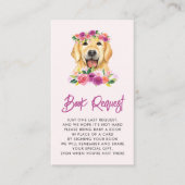 Golden Retriever Lila Floral Book Request Begleitkarte (Vorderseite)