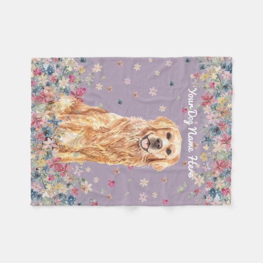 Golden Retriever Lila Hundeschenke Sitter Fleecedecke (Vorderseite (Horizontal))