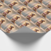 Golden Retriever Lingerie Model Geschenkpapier (Ecke)