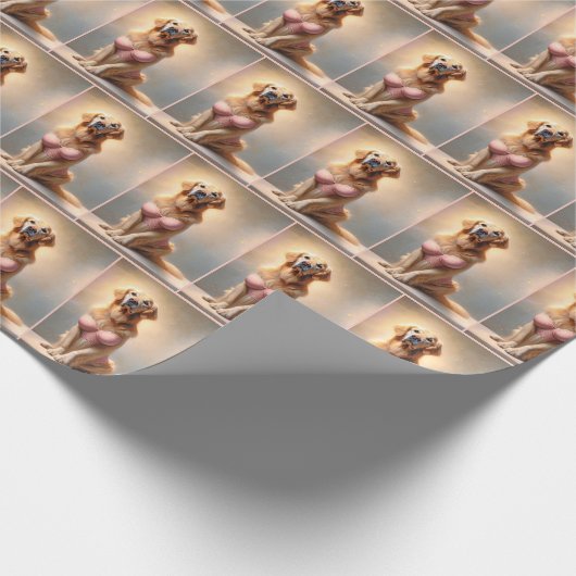 Golden Retriever Lingerie Model Geschenkpapier (Ecke)