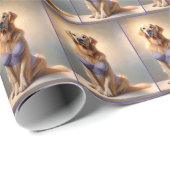 Golden Retriever Lingerie Model Geschenkpapier (Rolleneckpunkt)