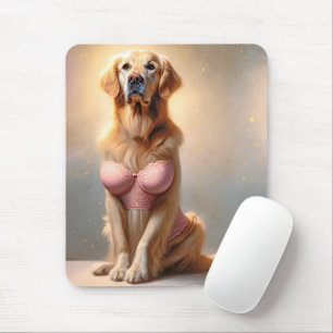 Golden Retriever Lingerie Model Mousepad