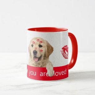 Golden Retriever Lippenstiftküsse Tasse
