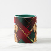 Golden Retriever Lover Holiday Kariert Weihnachten Tasse (Zentrum)