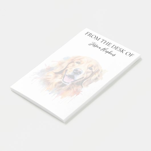 Golden Retriever Lover Monogrammed Dog Post-it Klebezettel (angewinkelt)